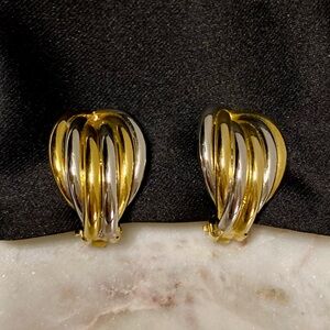 Vintage Balmain Two-toned Swirl Earrings